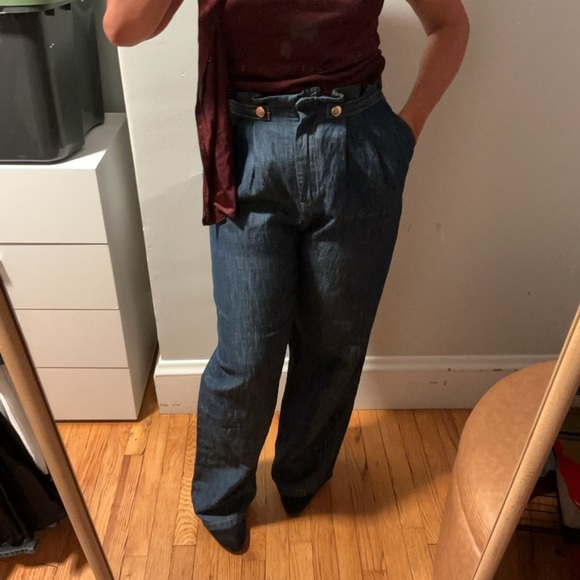 New year sale Zara WIDE LEG DENIM EFFECT LINE BLEND PANTS Size M
🚨FIRM PRICE - Picture 6 of 14